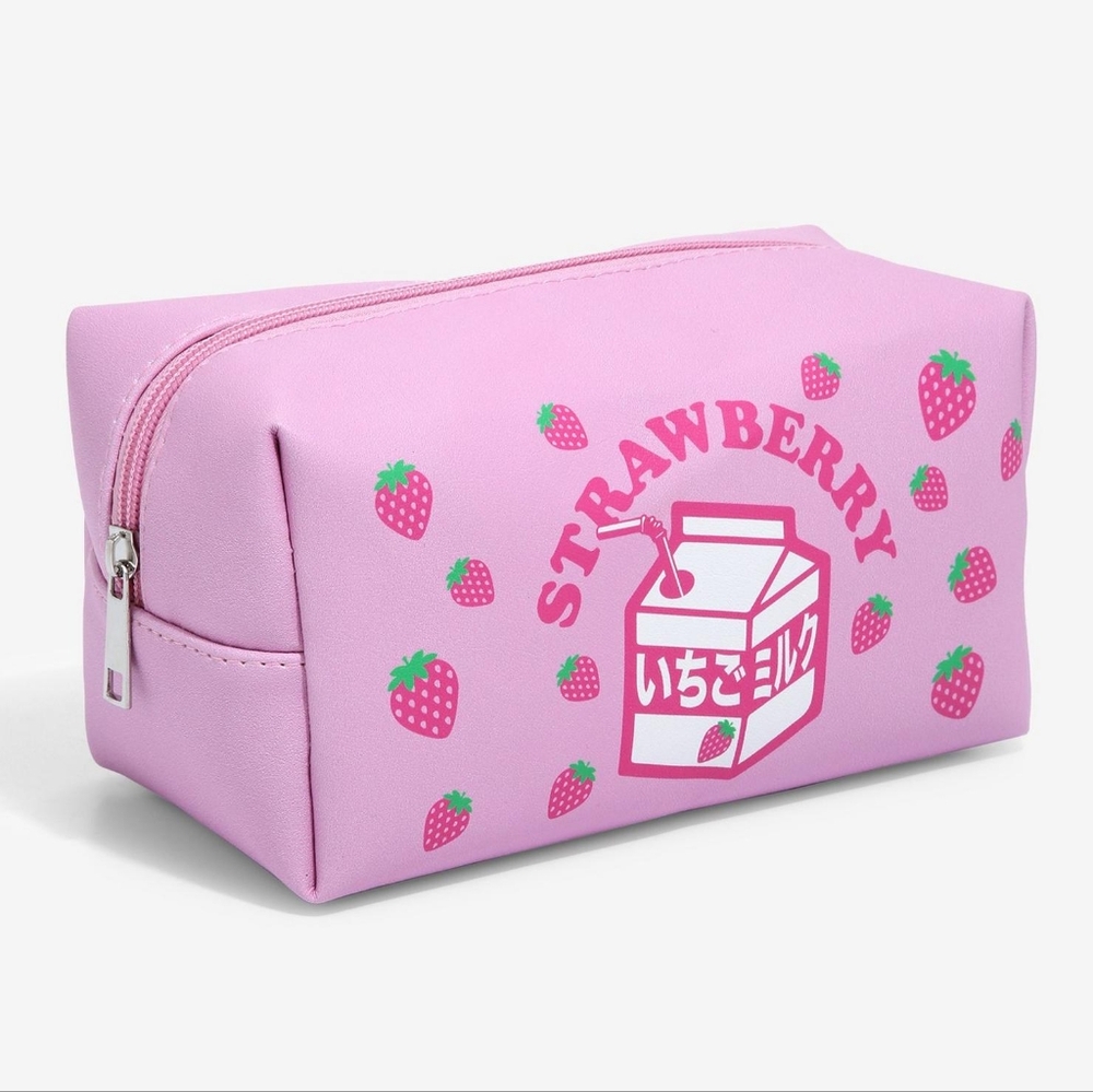 Strawberry Milk Makeup Bag